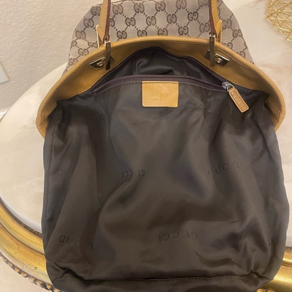 Gucci small tote canvas and mustard leather gold hardware - Picture 8 of 11